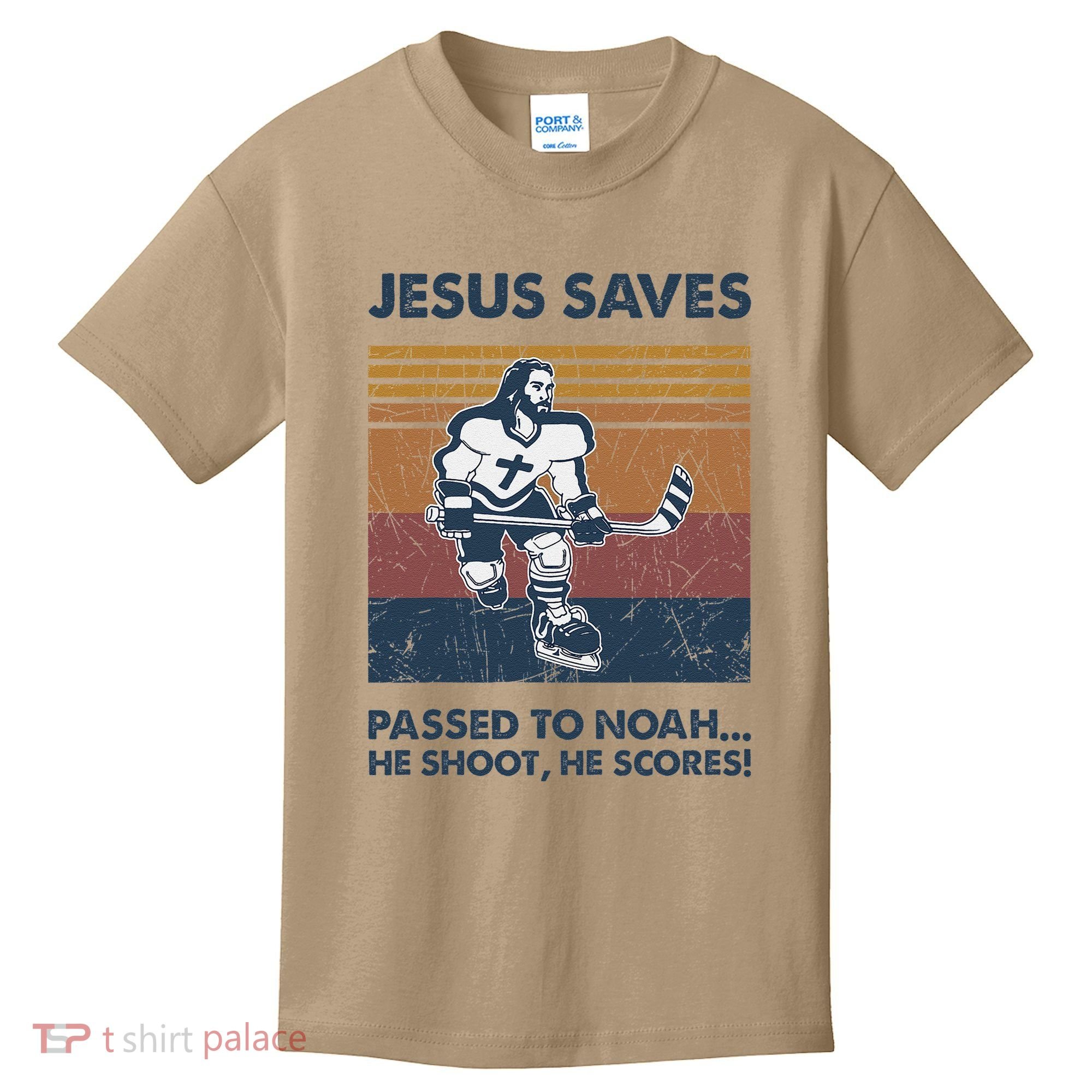 Jesus Saves Passes To Noah He Shoots He Scores Kids T-Shirt