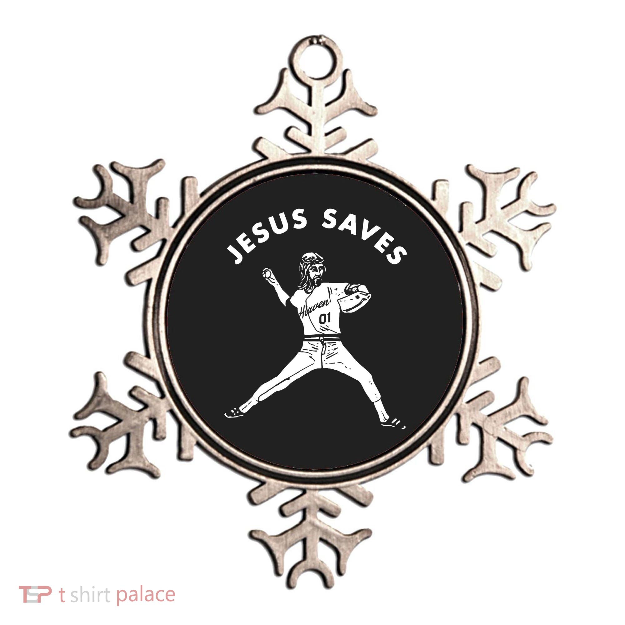 Jesus Saves Religious Christian Faith Baseball Ornament