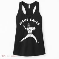 Jesus Saves Religious Christian Faith Baseball Women's Tank Top thumb 0