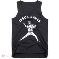 Jesus Saves Religious Christian Faith Baseball Tank Top thumb 0