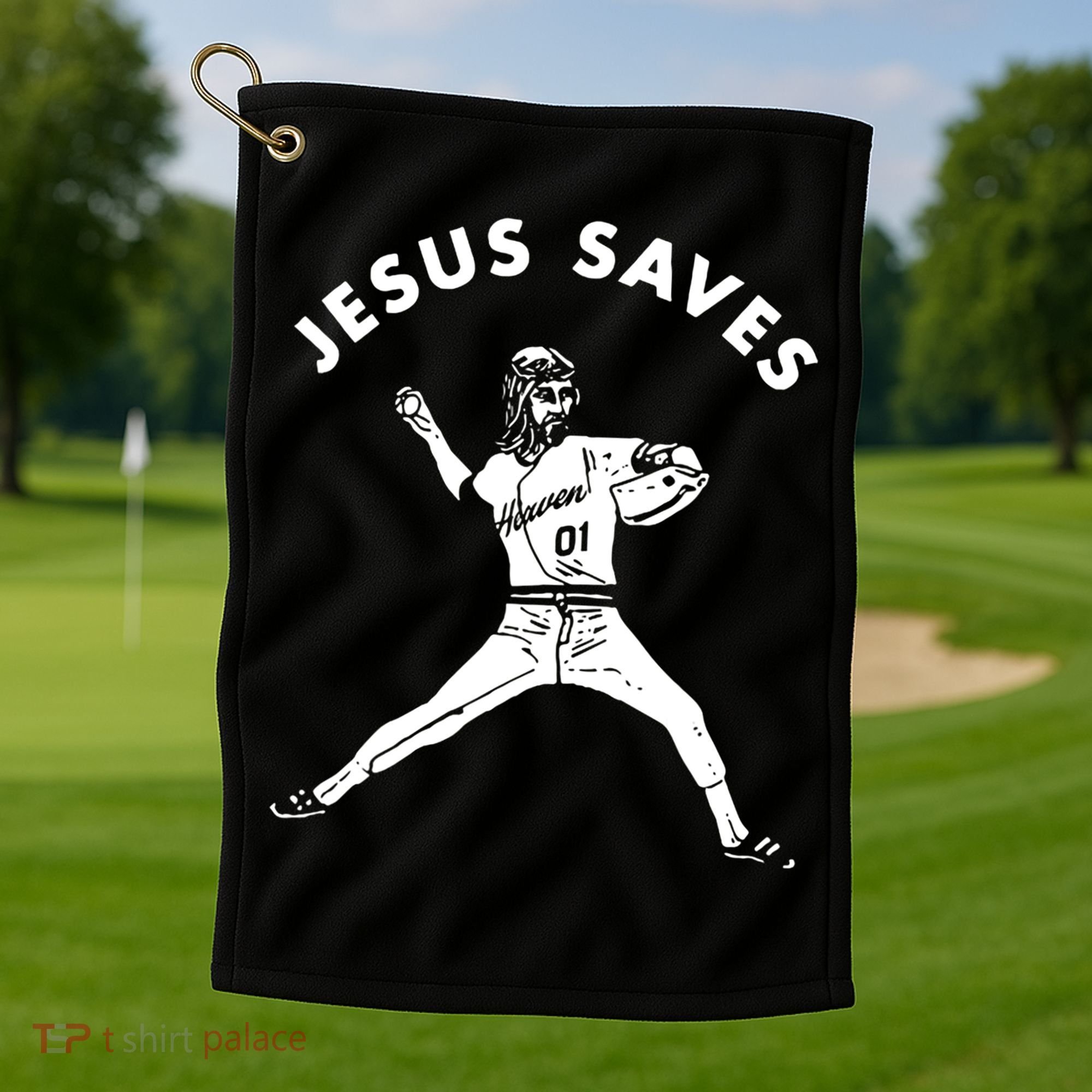 Jesus Saves Religious Christian Faith Baseball Golf Towel