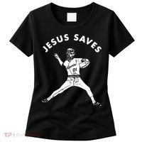 Jesus Saves Religious Christian Faith Baseball Women's T-Shirt thumb 0