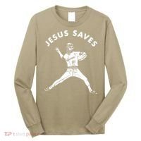 Jesus Saves Religious Christian Faith Baseball Long Sleeve Shirt thumb 0