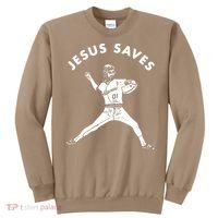 Jesus Saves Religious Christian Faith Baseball Sweatshirt thumb 0