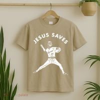 Jesus Saves Religious Christian Faith Baseball T-Shirt thumb 2