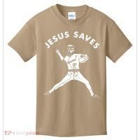 Jesus Saves Religious Christian Faith Baseball Kids T-Shirt thumb 0
