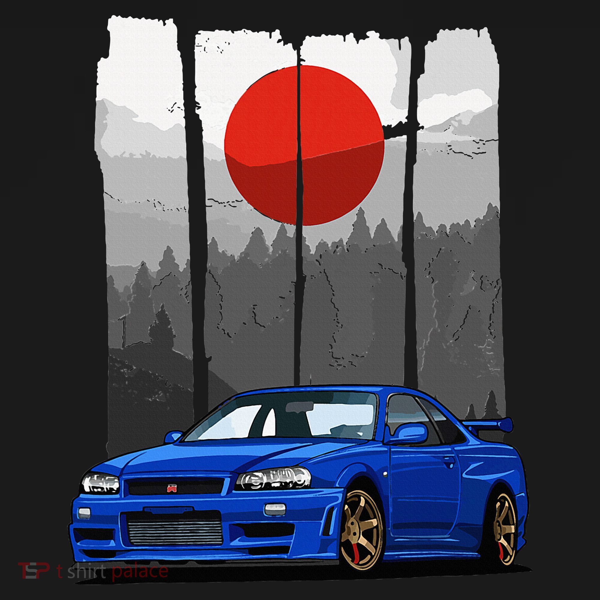 Jdm Skyline R34 Car Tuning Japan Rising Sun Drift Women's Hoodie