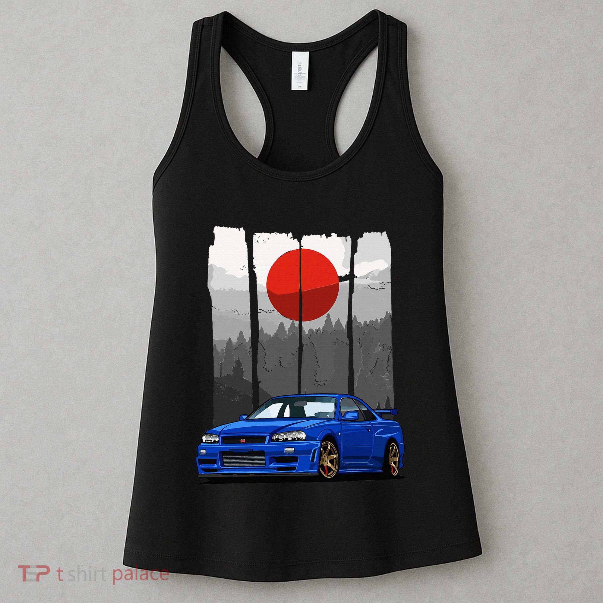 Jdm Skyline R34 Car Tuning Japan Rising Sun Drift Women's Tank Top