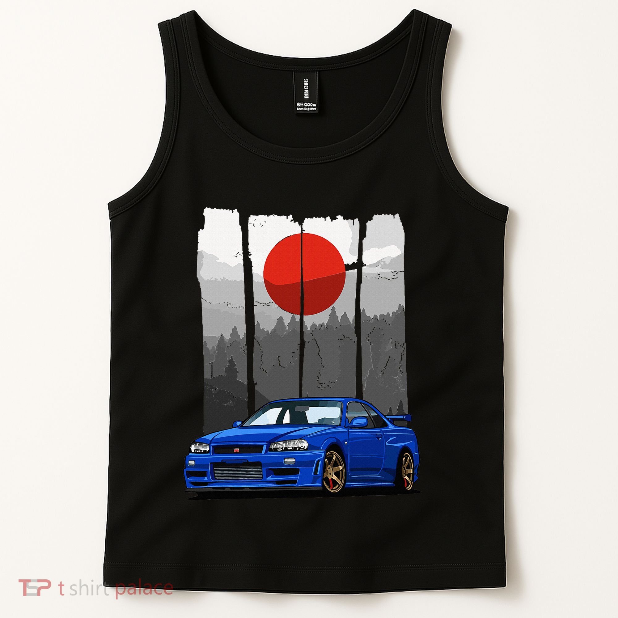 Jdm Skyline R34 Car Tuning Japan Rising Sun Drift Tank Top