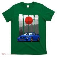 Jdm Skyline R34 Car Tuning Japan Rising Sun Drift T-Shirt thumb 0