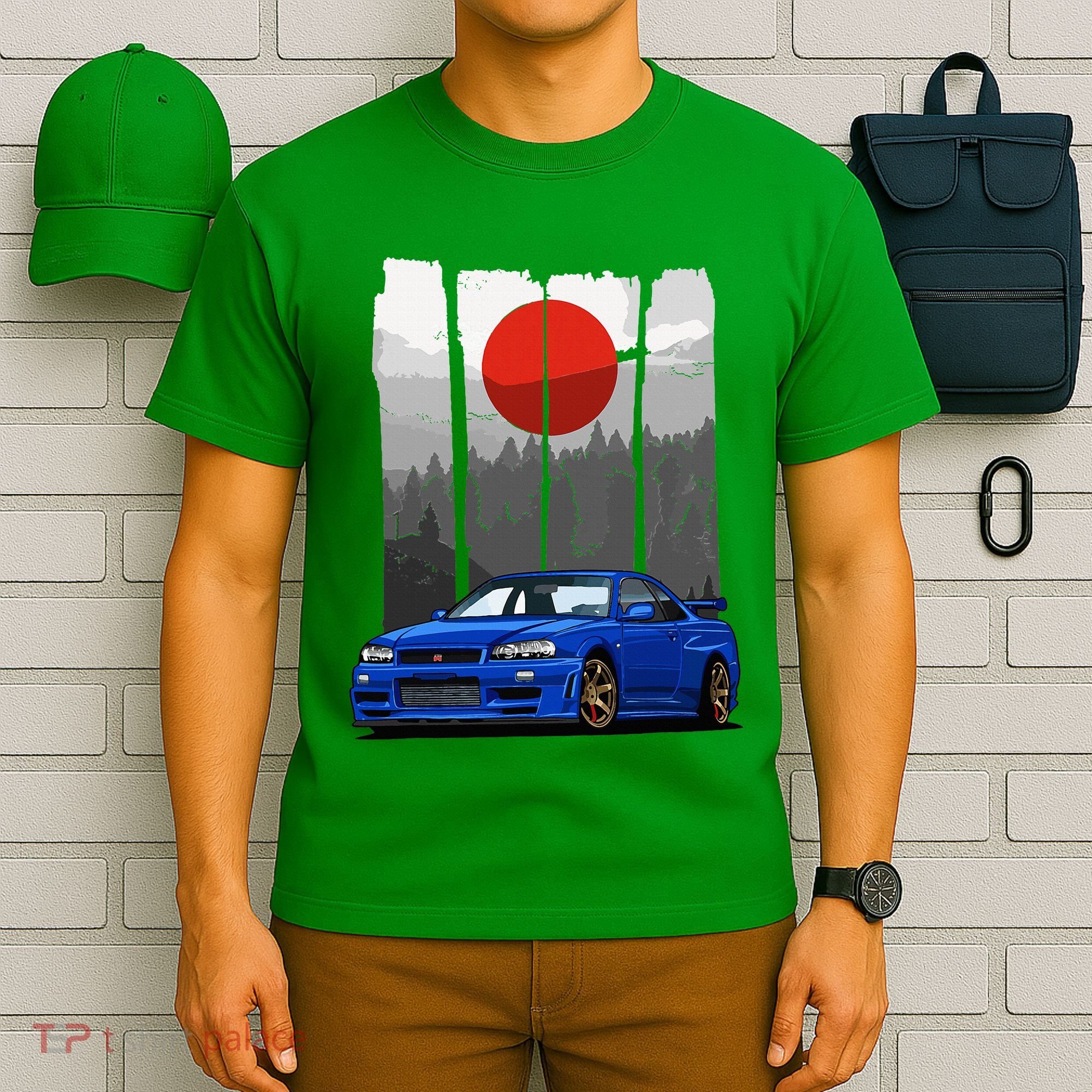 Jdm Skyline R34 Car Tuning Japan Rising Sun Drift T-Shirt