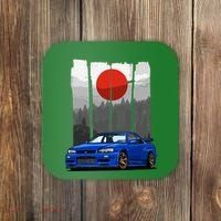 Jdm Skyline R34 Car Tuning Japan Rising Sun Drift Coaster thumb 0