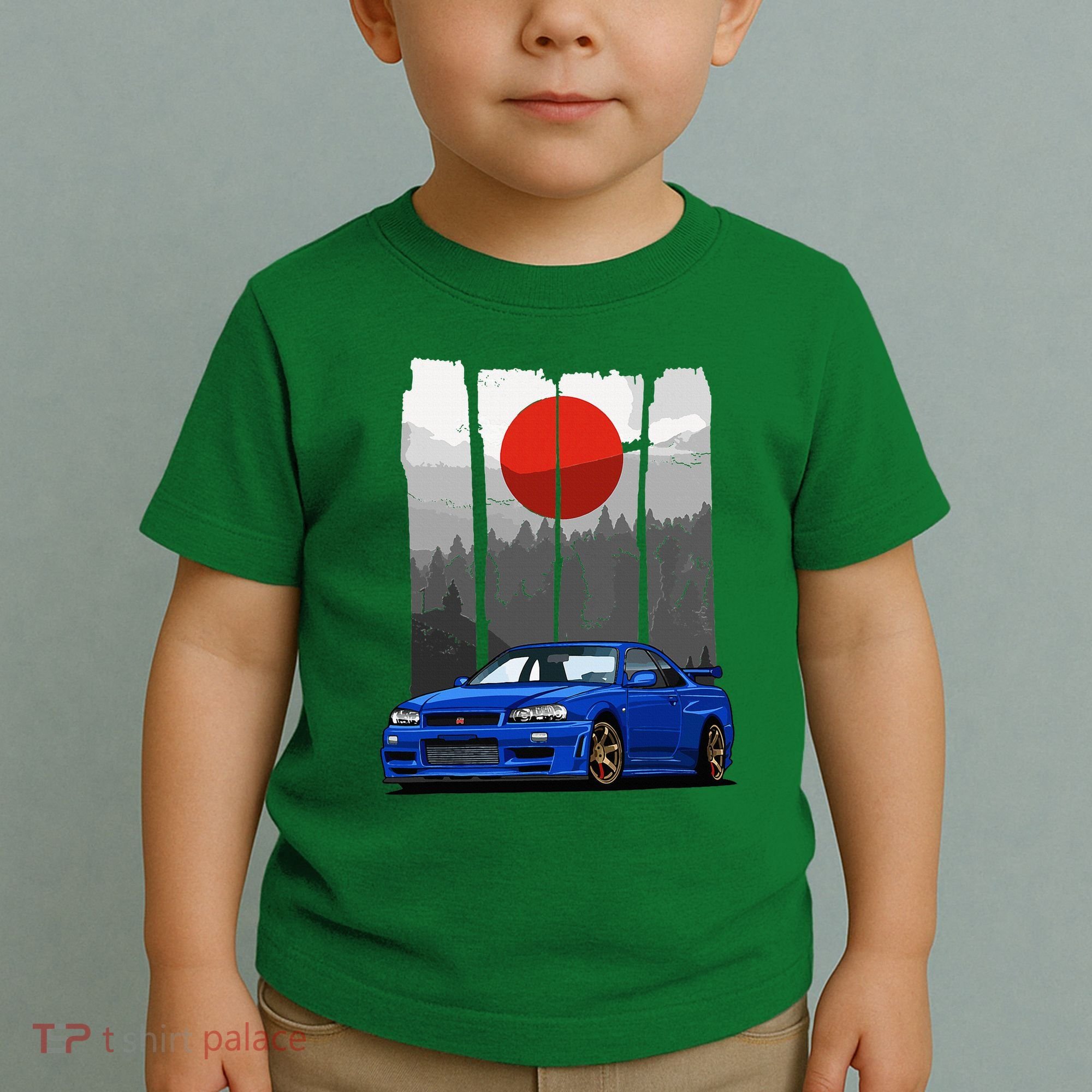 Jdm Skyline R34 Car Tuning Japan Rising Sun Drift Toddler T-Shirt