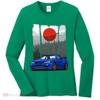 Jdm Skyline R34 Car Tuning Japan Rising Sun Drift Women's Long Sleeve Shirt thumb 0