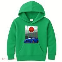 Jdm Skyline R34 Car Tuning Japan Rising Sun Drift Kids Hoodie thumb 0