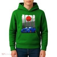 Jdm Skyline R34 Car Tuning Japan Rising Sun Drift Kids Hoodie thumb 4