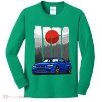 Jdm Skyline R34 Car Tuning Japan Rising Sun Drift Kids Long Sleeve Shirt thumb 0