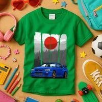 Jdm Skyline R34 Car Tuning Japan Rising Sun Drift Kids T-Shirt thumb 3