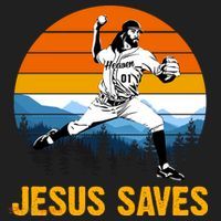 Jesus Saves Retro Baseball Pitcher Golf Towel thumb 3