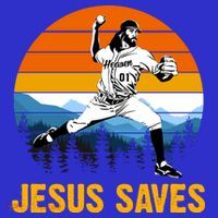 Jesus Saves Retro Baseball Pitcher Coaster thumb 2