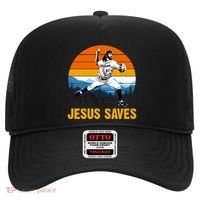 Jesus Saves Retro Baseball Pitcher Hat thumb 0