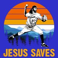 Jesus Saves Retro Baseball Pitcher Hoodie thumb 7