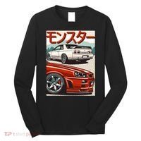 JDM Skyline R32 Car Tuning Japan Rising Sun Drift Long Sleeve Shirt thumb 0