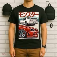 JDM Skyline R32 Car Tuning Japan Rising Sun Drift T-Shirt thumb 6