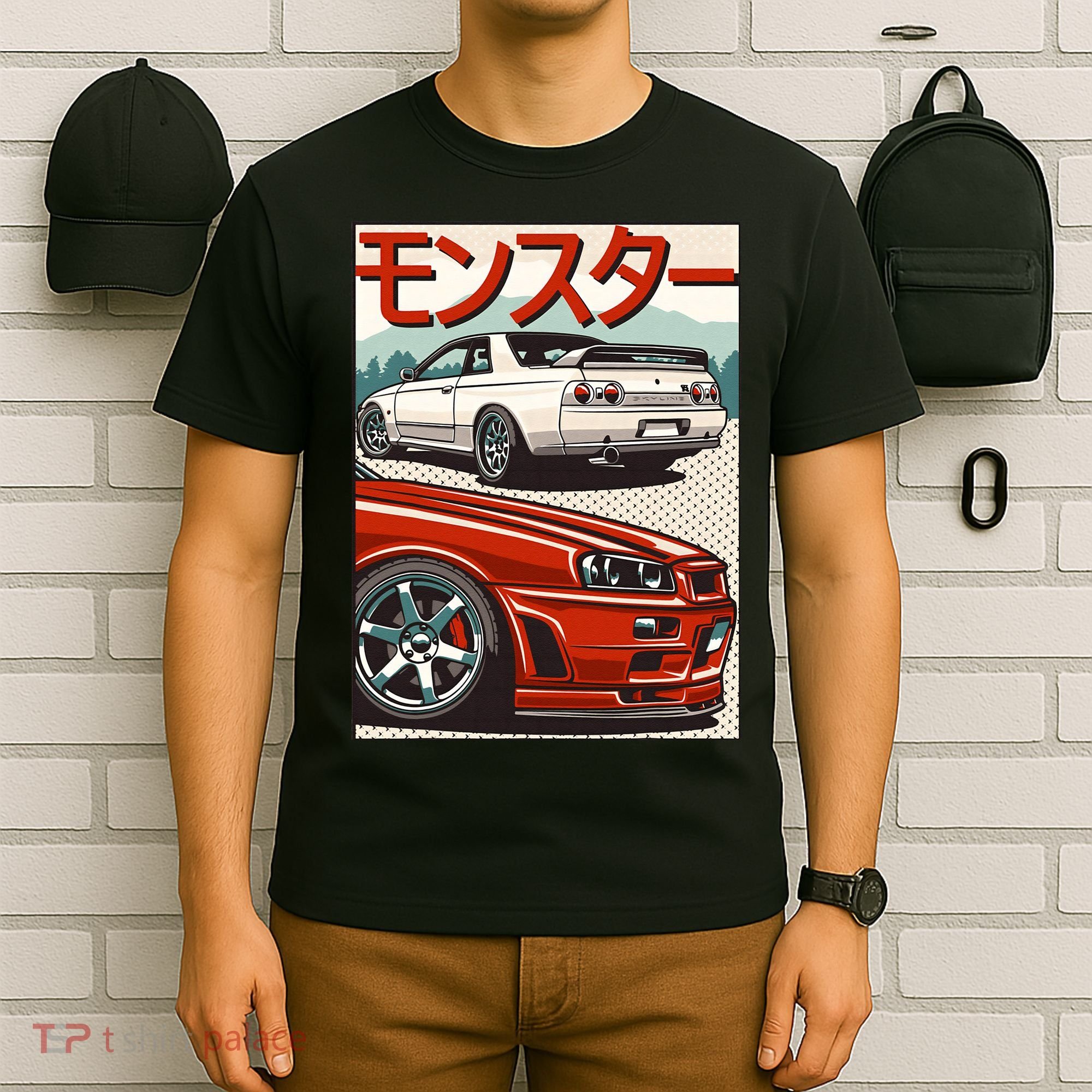 JDM Skyline R32 Car Tuning Japan Rising Sun Drift T-Shirt