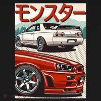 JDM Skyline R32 Car Tuning Japan Rising Sun Drift Women's Hoodie thumb 2