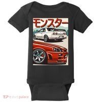 JDM Skyline R32 Car Tuning Japan Rising Sun Drift Baby Bodysuit thumb 0