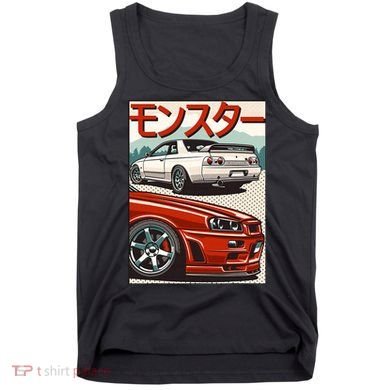 JDM Skyline R32 Car Tuning Japan Rising Sun Drift Tank Top