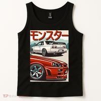 JDM Skyline R32 Car Tuning Japan Rising Sun Drift Tank Top thumb 2