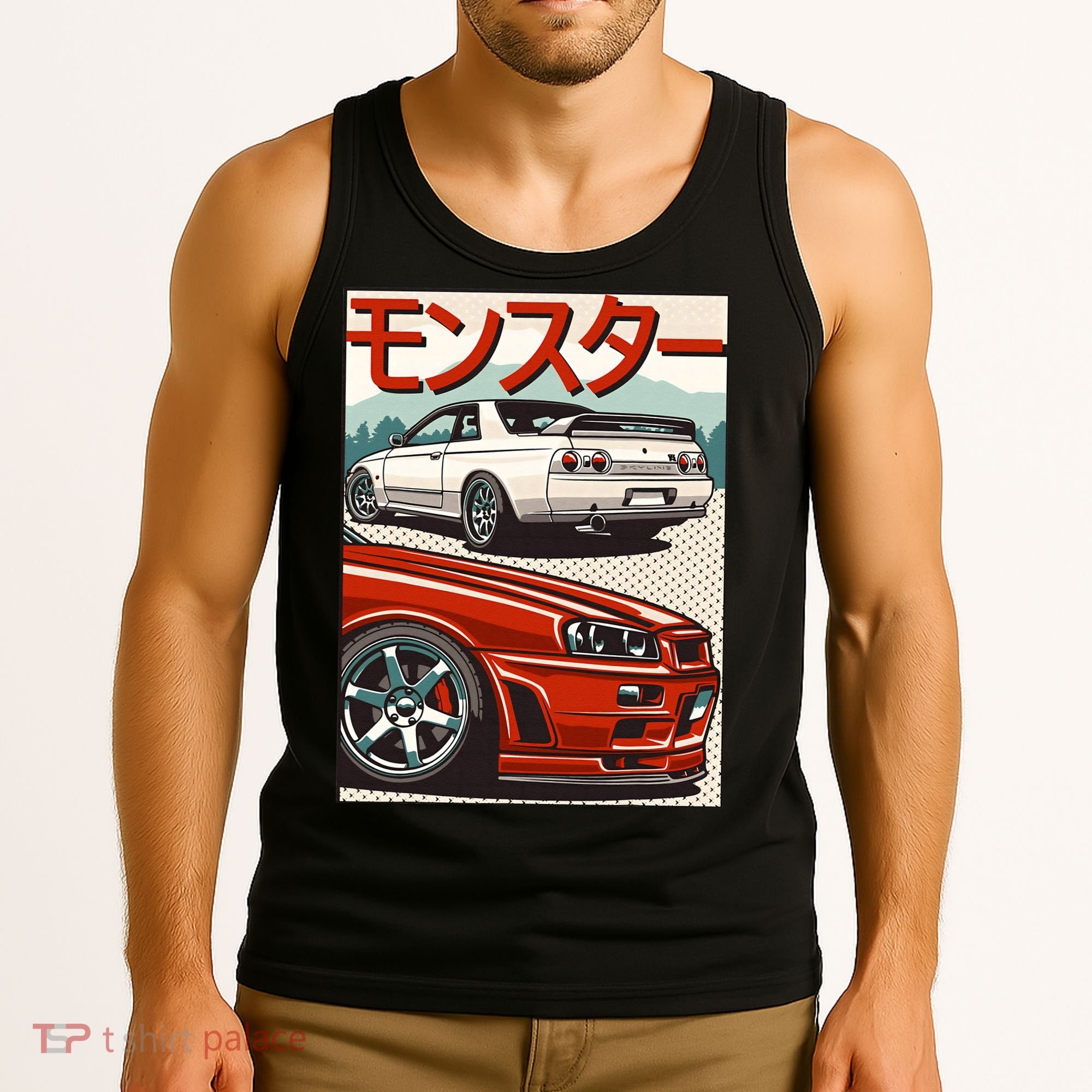 JDM Skyline R32 Car Tuning Japan Rising Sun Drift Tank Top