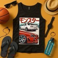 JDM Skyline R32 Car Tuning Japan Rising Sun Drift Tank Top thumb 4