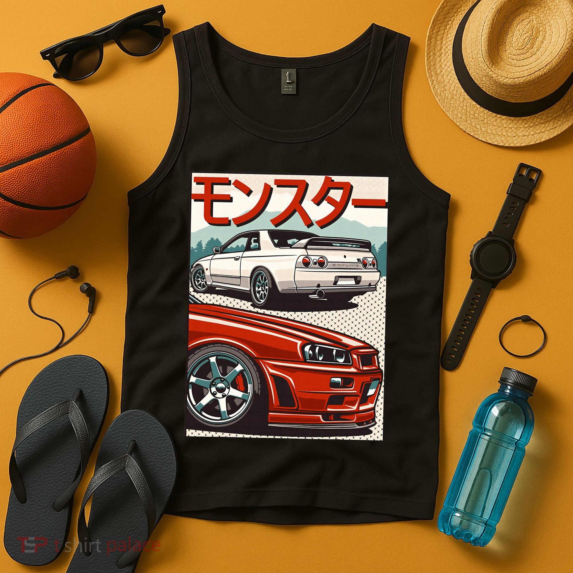JDM Skyline R32 Car Tuning Japan Rising Sun Drift Tank Top