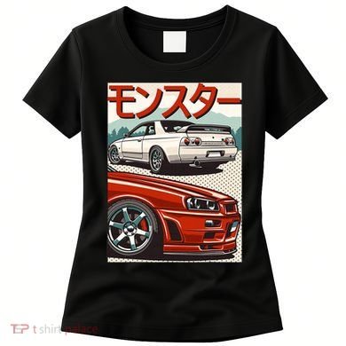 JDM Skyline R32 Car Tuning Japan Rising Sun Drift Women's T-Shirt