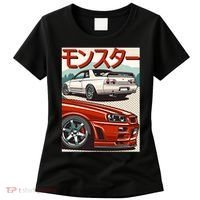 JDM Skyline R32 Car Tuning Japan Rising Sun Drift Women's T-Shirt thumb 0