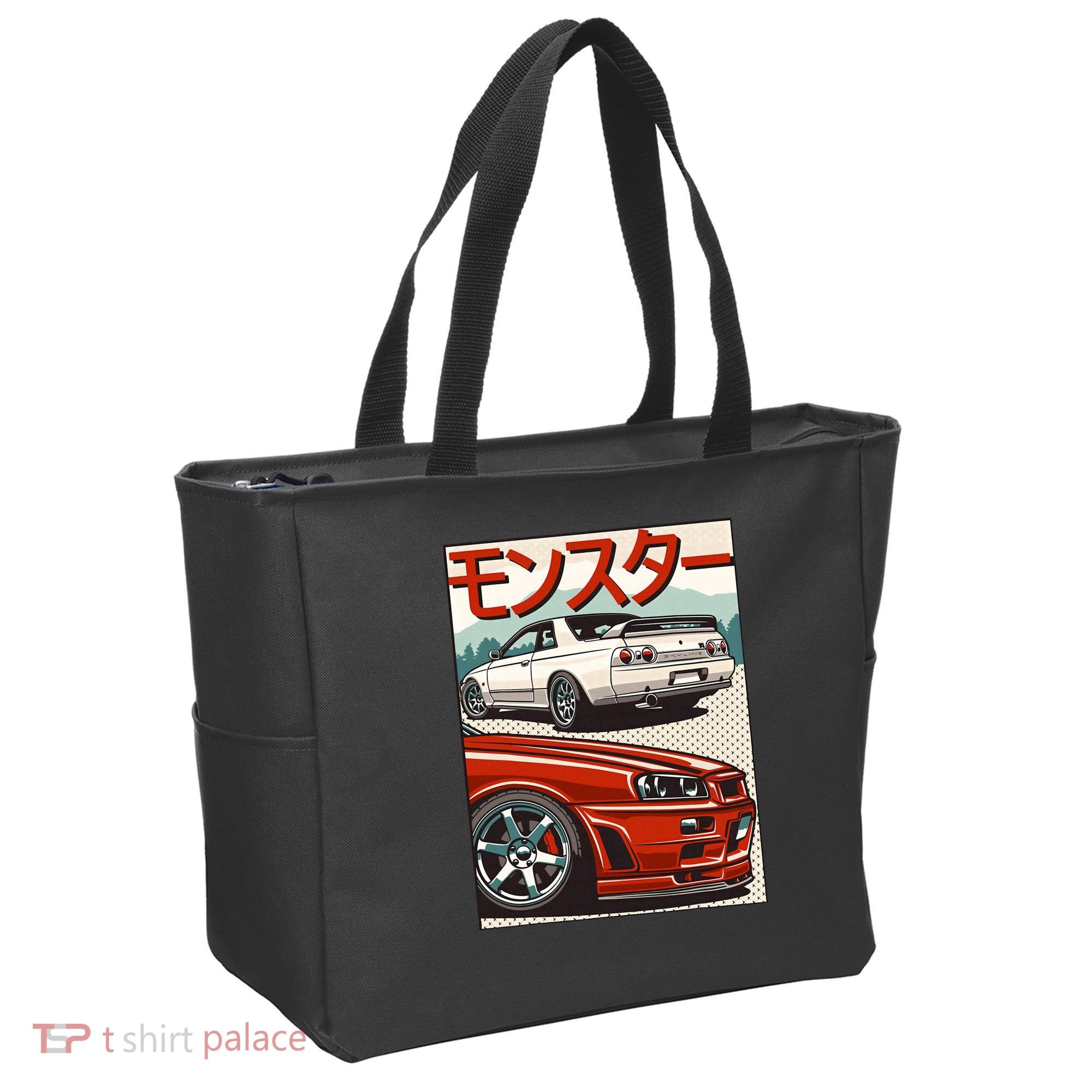 JDM Skyline R32 Car Tuning Japan Rising Sun Drift Tote Bag