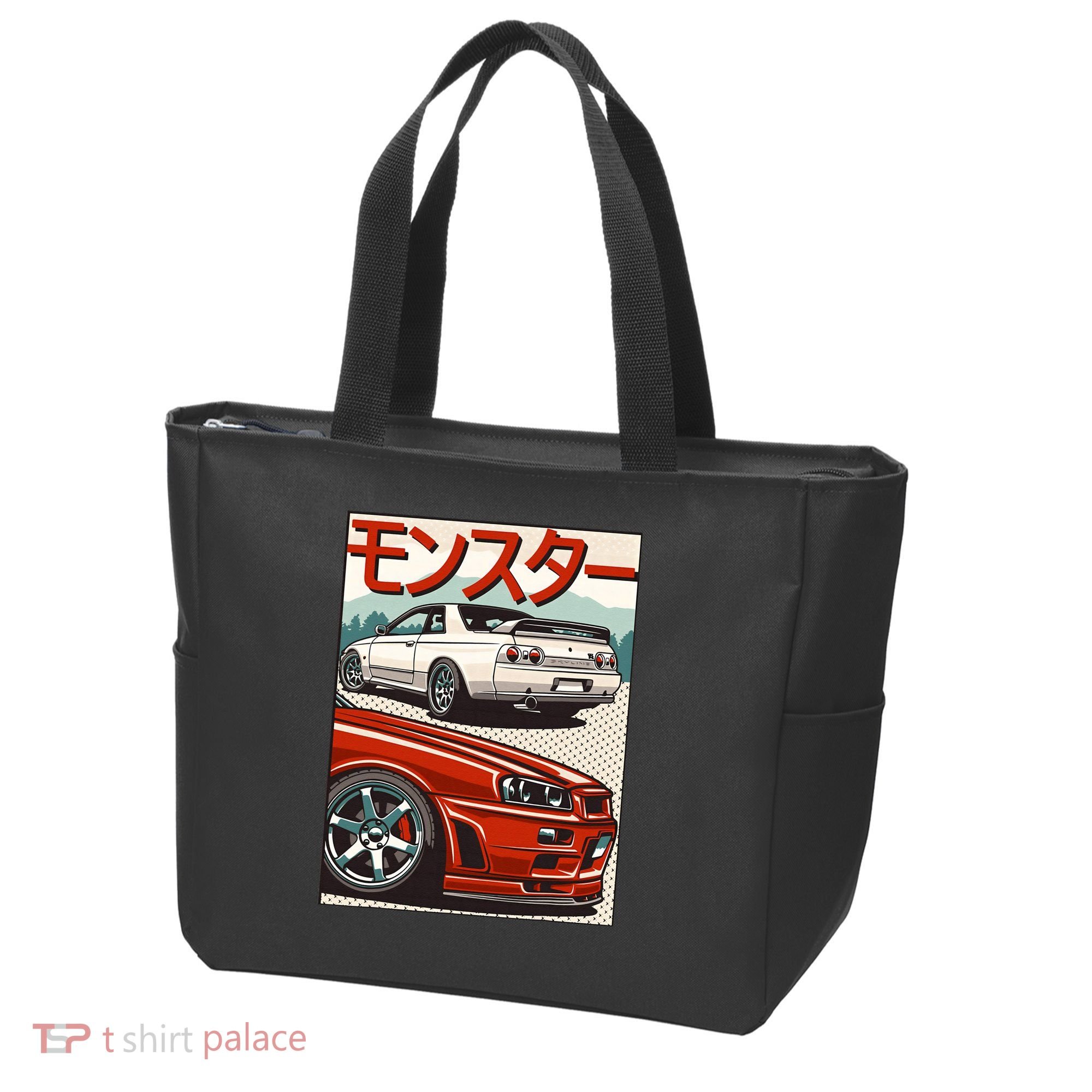 JDM Skyline R32 Car Tuning Japan Rising Sun Drift Tote Bag
