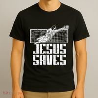 Jesus Saves Soccer Football Christian Goalie Goalkeeper T-Shirt thumb 3