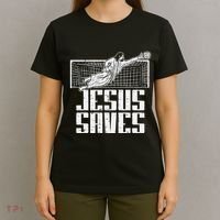 Jesus Saves Soccer Football Christian Goalie Goalkeeper T-Shirt thumb 4