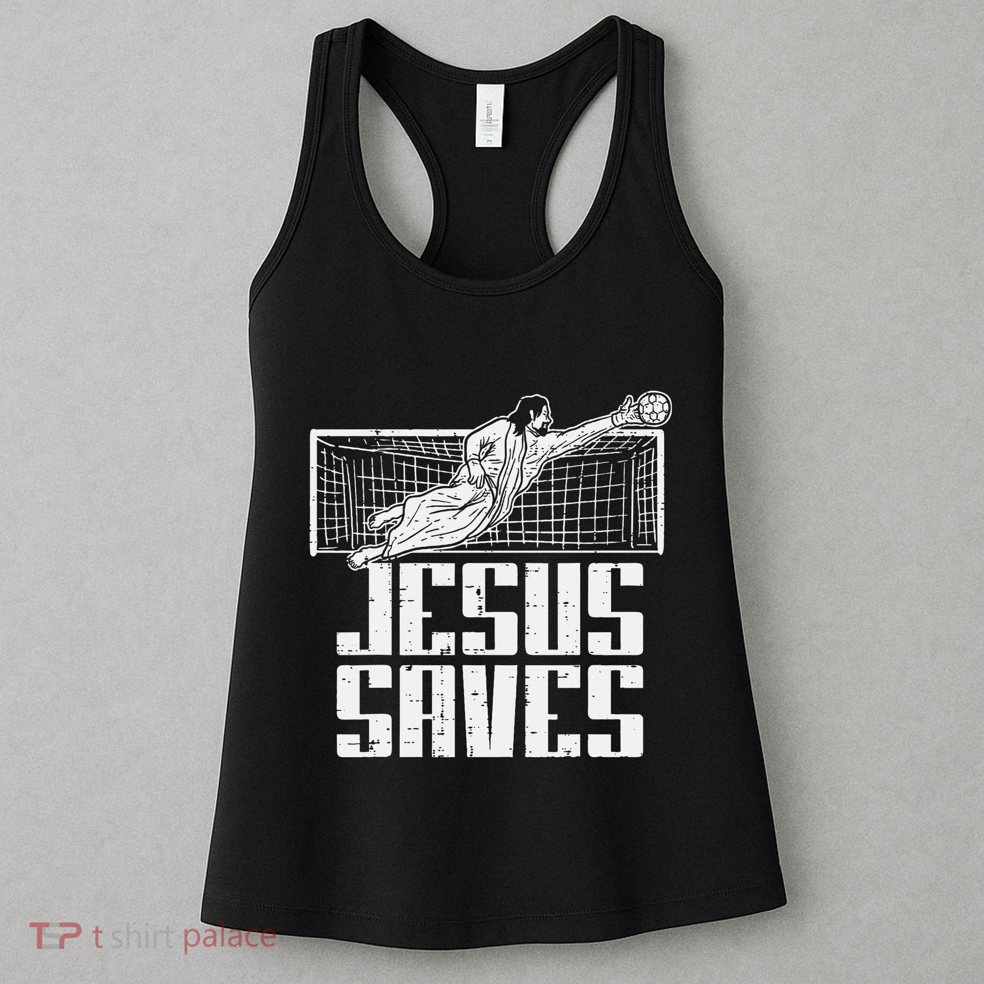 Jesus Saves Soccer Football Christian Goalie Goalkeeper Women's Tank Top