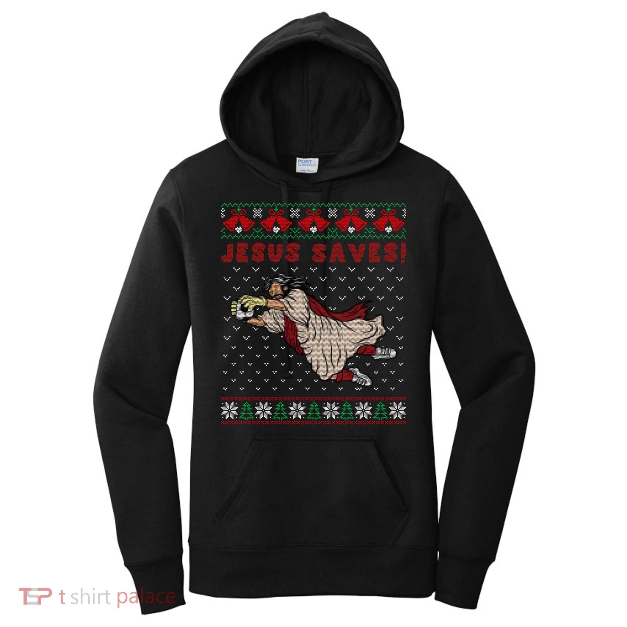 Jesus Saves Soccer Goal Keeper Ugly Christmas Sweater Gift Women's Hoodie