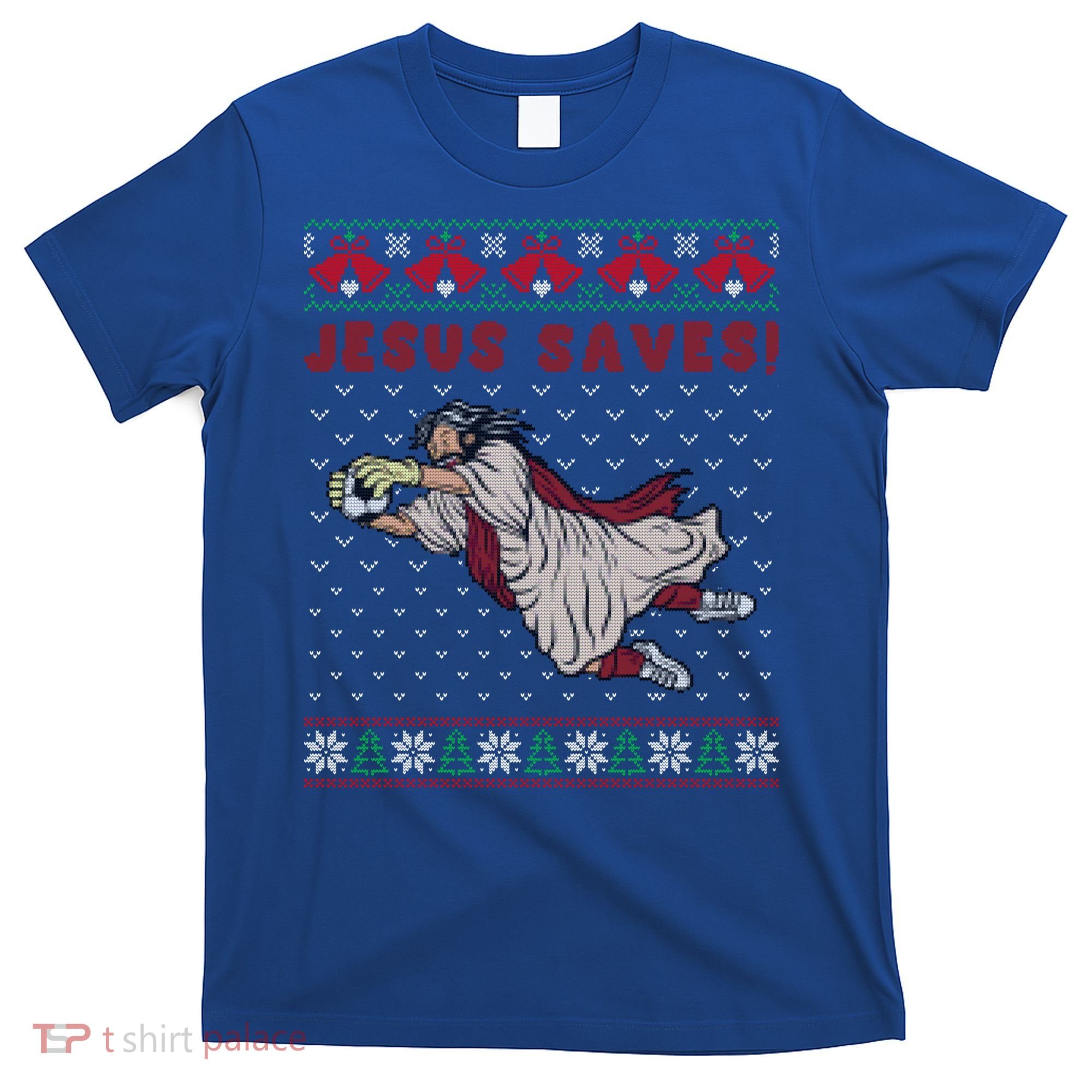 Jesus Saves Soccer Goal Keeper Ugly Christmas Sweater Gift T-Shirt