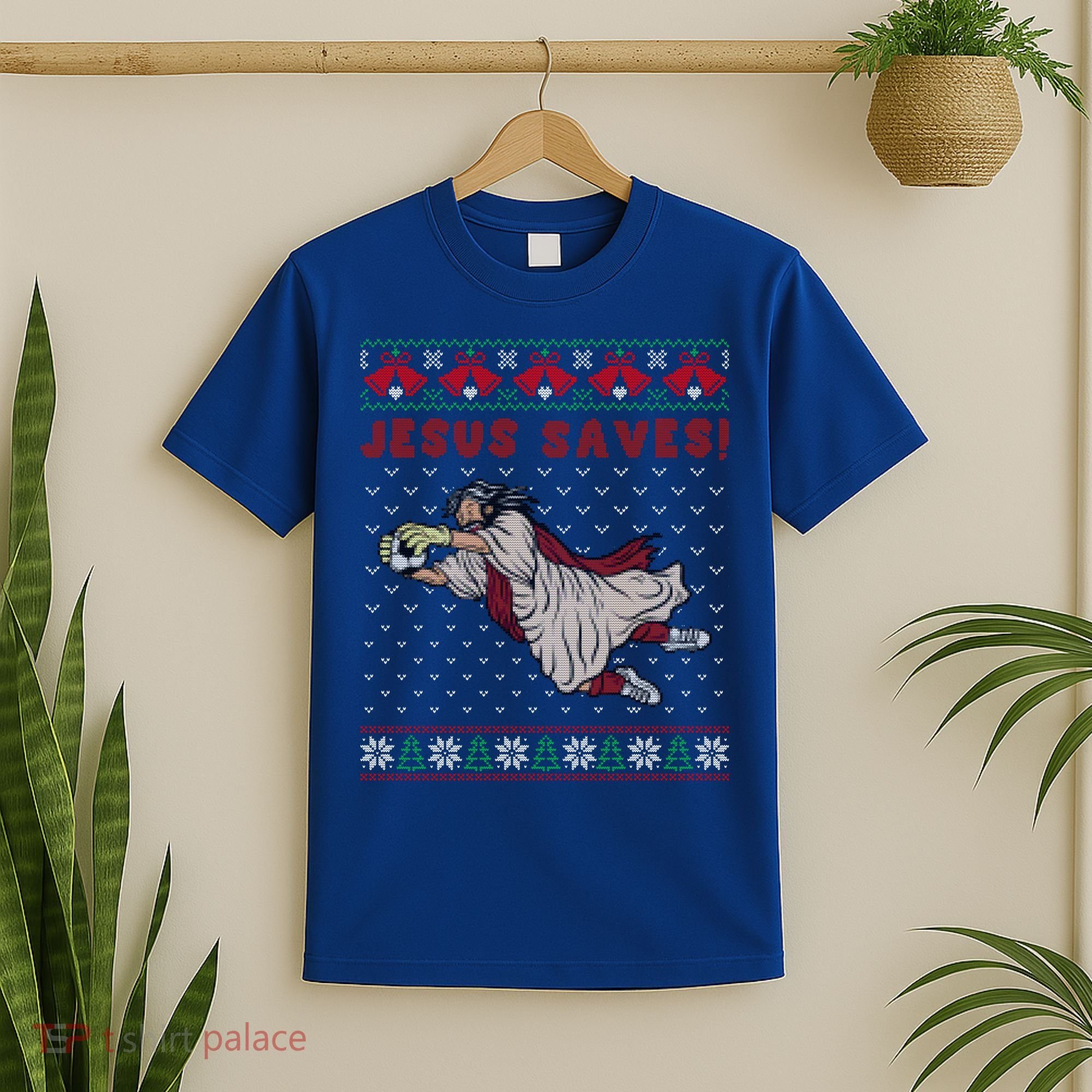 Jesus Saves Soccer Goal Keeper Ugly Christmas Sweater Gift T-Shirt