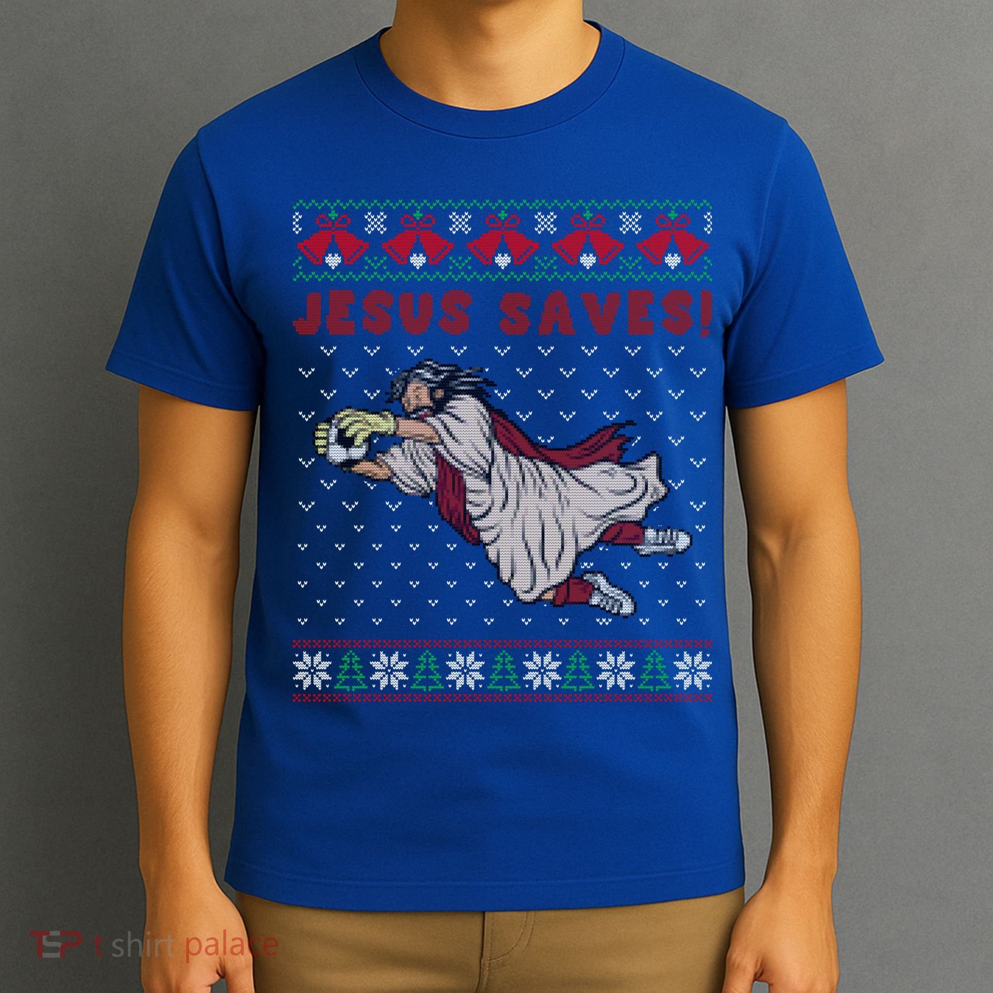 Jesus Saves Soccer Goal Keeper Ugly Christmas Sweater Gift T-Shirt