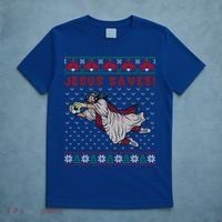 Jesus Saves Soccer Goal Keeper Ugly Christmas Sweater Gift T-Shirt thumb 5