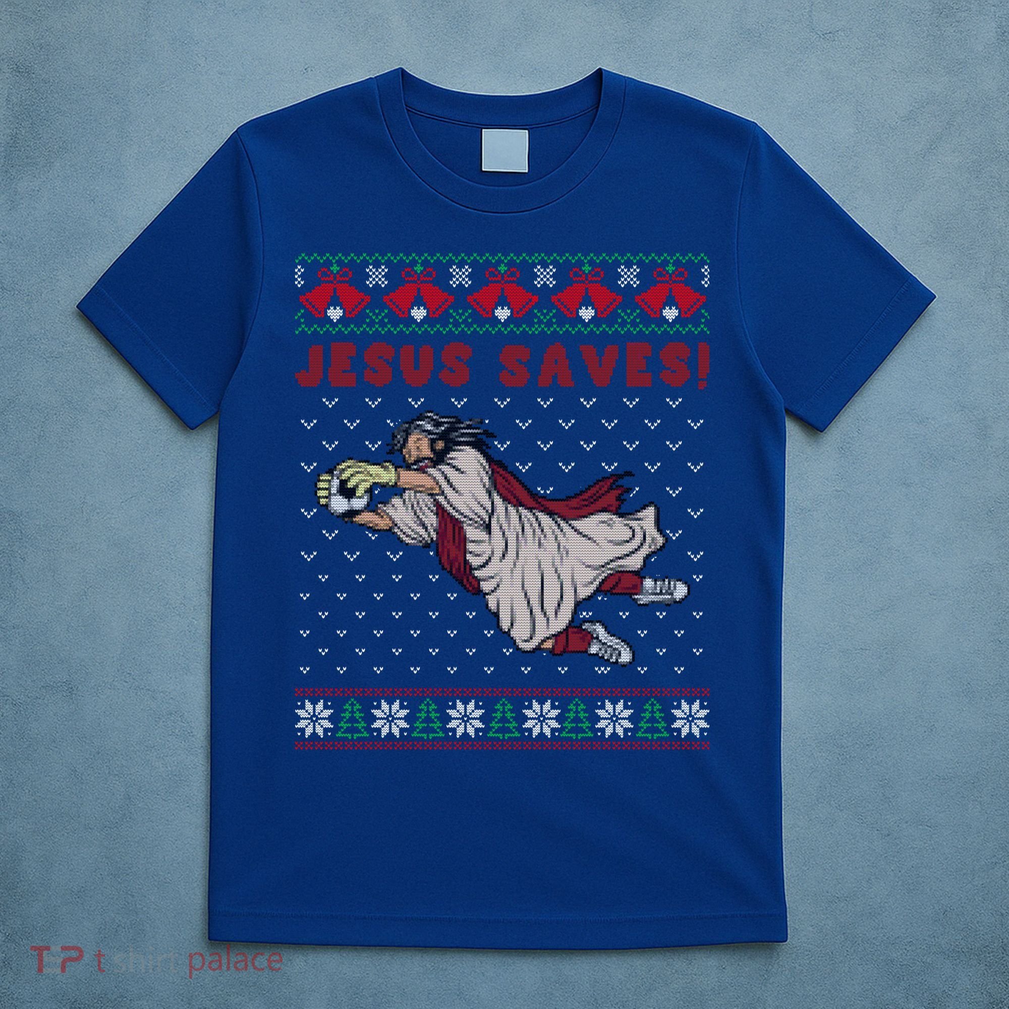Jesus Saves Soccer Goal Keeper Ugly Christmas Sweater Gift T-Shirt
