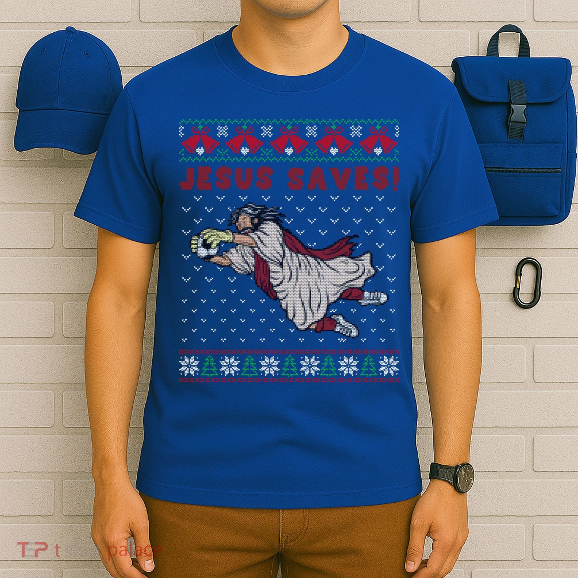 Jesus Saves Soccer Goal Keeper Ugly Christmas Sweater Gift T-Shirt